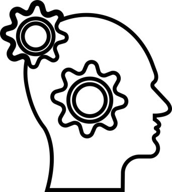 İnsan beyni tarzı bir ikon. Düşünme Durumu zihin süreci ve uygulamalar için iş çözümleri sembol vektörü veya ağ başı profili yapay zeka şeffaf arka planda izole