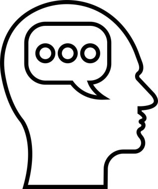 İnsan beyni tarzı bir ikon. Düşünme Durumu zihin süreci ve uygulamalar için iş çözümleri sembol vektörü veya ağ başı profili yapay zeka şeffaf arka planda izole