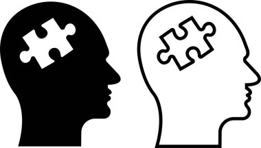 Düz çizgi şeklinde insan beyni ikonu. Düşünme Durumu zihin süreci ve uygulamalar için iş çözümleri sembol vektörü veya ağ başı profili yapay zeka şeffaf arka planda izole