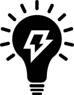 Ampul simgesi düz. Uygulamalar ya da web sitesi için vektör işareti. Fikir Sembolü, logo Farklı biçim simgeleri grafik ampulleri Şeffaf arkaplanda izole edilmiş elektrik lambası