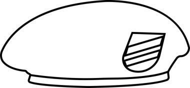 Askeri bere şapka ikonu hizada. Şeffaf arka planda izole edilmiş şapka ikonları, kaptan şapkası, polis şapkası, güneş gözlüğü, bere, kovboy, askeri şapka. Uygulamalar veya web sitesi için vektör