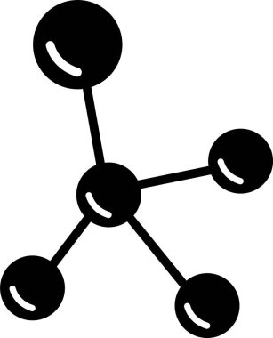 Molekül ya da formül simgesi düz. Kimya kimyasal yapısı. Uygulamalar ya da internet için laboratuvar bilimsel araştırma vektörü. DNA hücresi protein İşaret Silueti şeffaf arkaplanda izole