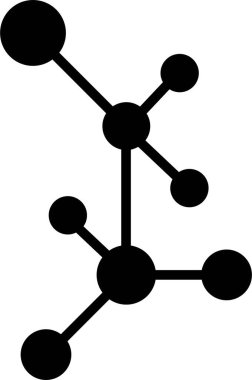 Molekül ya da formül simgesi düz. Kimya kimyasal yapısı. Uygulamalar ya da internet için laboratuvar bilimsel araştırma vektörü. DNA hücresi protein İşaret Silueti şeffaf arkaplanda izole