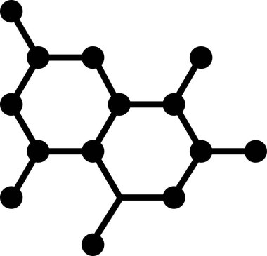 Molekül ya da formül simgesi düz. Kimya kimyasal yapısı. Uygulamalar ya da internet için laboratuvar bilimsel araştırma vektörü. DNA hücresi protein İşaret Silueti şeffaf arkaplanda izole