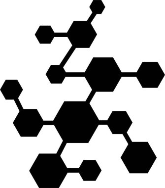 Molekül ya da formül simgesi düz. Kimya kimyasal yapısı. Uygulamalar ya da internet için laboratuvar bilimsel araştırma vektörü. DNA hücresi protein İşaret Silueti şeffaf arkaplanda izole
