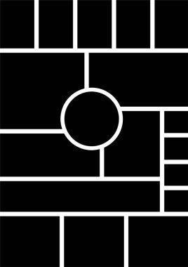 Düz çerçeve minimalist simgesi olan fotoğraf ya da sunum kompozisyonları için model kolajı. Uygulamalar ya da ağ için metod paneli ızgara vektörü. Fotoğraf albüm sayfası şeffaf arkaplanda izole edildi