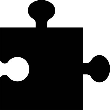 Uygulamalar veya web sitesi eklentileri için düz vektör işareti içeren yapboz parçası simgesi. Şeffaf arkaplanda izole edilmiş parçaların çalınması için farklı stil yapboz parçaları kullanılır. Parçalı yapboz.