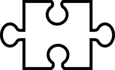 Uygulamalar veya web sitesi Eklentileri için Satır vektör işareti içerisindeki yapboz parçası simgesi. Şeffaf arkaplanda izole edilmiş parçaların çalınması için farklı stil yapboz parçaları kullanılır. Parçalı yapboz.