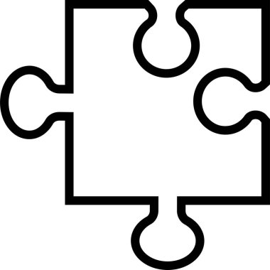 Uygulamalar veya web sitesi Eklentileri için Satır vektör işareti içerisindeki yapboz parçası simgesi. Şeffaf arkaplanda izole edilmiş parçaların çalınması için farklı stil yapboz parçaları kullanılır. Parçalı yapboz.