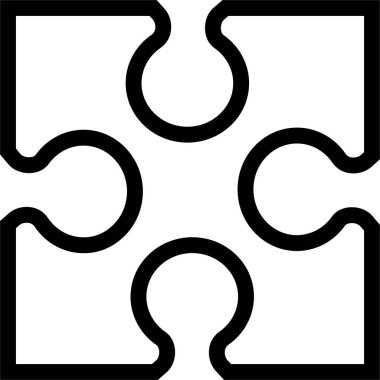 Uygulamalar veya web sitesi Eklentileri için Satır vektör işareti içerisindeki yapboz parçası simgesi. Şeffaf arkaplanda izole edilmiş parçaların çalınması için farklı stil yapboz parçaları kullanılır. Parçalı yapboz.