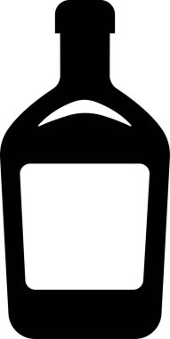 Şarap şişesi simgesi düz. Şeffaf arkaplanda izole edilmiş. Geleneksel cam şişe şeklindeki cam şişe, cam şişe, alkol, içki, uygulama konsepti, web sitesi.