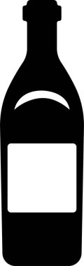 Şarap şişesi simgesi düz. Şeffaf arkaplanda izole edilmiş. Geleneksel cam şişe şeklindeki cam şişe, cam şişe, alkol, içki, uygulama konsepti, web sitesi.