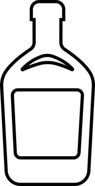 Şarap şişesi ikonu hizada. Şeffaf arkaplanda izole edilmiş. Geleneksel cam şişe şeklindeki cam şişe, cam şişe, alkol, içki, uygulama konsepti, web sitesi.