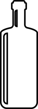 Şarap şişesi ikonu hizada. Şeffaf arkaplanda izole edilmiş. Geleneksel cam şişe şeklindeki cam şişe, cam şişe, alkol, içki, uygulama konsepti, web sitesi.