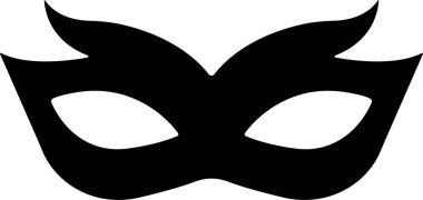 Farklı Maske silueti uygulamalar için şeffaf arka plan maskeli vektörü ya da web partisi süper kahraman karnaval kötü adamı ya da dairede hırsız simgesi. kostüm maskesi gizli insan yüzü