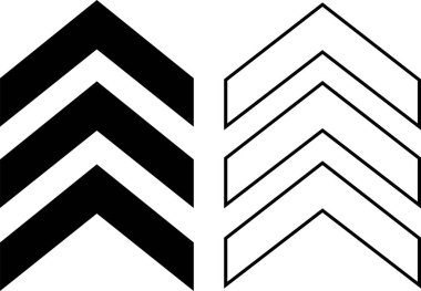 Düz çizgi grafik tasarım simgesi olarak ok simgesi simgesi uygulamalar veya web için grafik tasarım vektörü sağ kalınlığı gösteren yol ikazı, askeri ve navigasyon işaretleri şeffaf arkaplan üzerinde izole