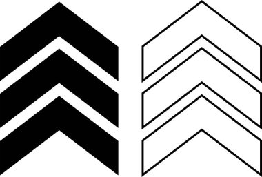 Düz çizgi grafik tasarım simgesi olarak ok simgesi simgesi uygulamalar veya web için grafik tasarım vektörü sağ kalınlığı gösteren yol ikazı, askeri ve navigasyon işaretleri şeffaf arkaplan üzerinde izole