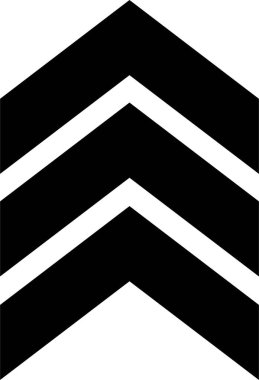 Uygulamalar için düz grafik tasarım vektörü ile ok simgesi karalama simgesi sağ kalınlığı gösteren üç semboller, askeri, navigasyon işaretleri şeffaf arkaplan üzerinde izole