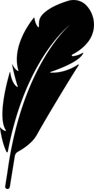 Kuş tüyü ikonları. Kuş kanatlarından farklı tüylere sahip basit siyah semboller. Saydam arkaplanda izole edilmiş uygulamalar web sitesi için düz biçim vektörü