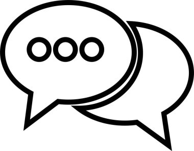 Uygulamalar için sohbet mesajı konuşma balonu vektörü veya web sitesi simgesi satırda. Çevrimiçi Mesajlaşma Tartışması, İletişim, Topluluk. işaret, sembol yorum kutusu neon şeffaf arkaplan üzerinde izole.