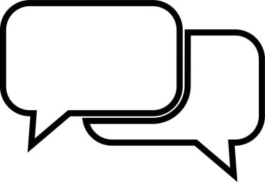 Uygulamalar için sohbet mesajı konuşma balonu vektörü veya web sitesi simgesi satırda. Çevrimiçi Mesajlaşma Tartışması, İletişim, Topluluk. işaret, sembol yorum kutusu neon şeffaf arkaplan üzerinde izole.