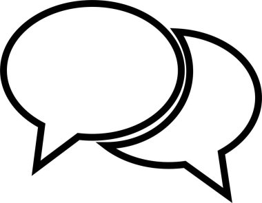 Uygulamalar için sohbet mesajı konuşma balonu vektörü veya web sitesi simgesi satırda. Çevrimiçi Mesajlaşma Tartışması, İletişim, Topluluk. işaret, sembol yorum kutusu neon şeffaf arkaplan üzerinde izole.