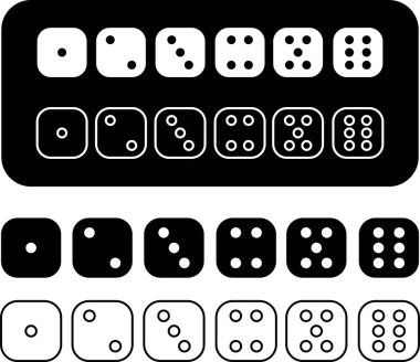 Zar simgesi. Bir çift Dice Playing Cubes Rolling Dice Icon in Flat, set. Uygulamalar veya web sitesi Grafik Tasarım simgesi için vektör şeffaf arkaplan üzerinde izole
