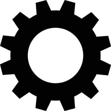 Vites simgeleri. Parametre ya da sembol ayarı. Şeffaf arkaplan çarkı üzerinde uygulamalar veya web sitesi için izole edilmiş vektör, motor dairesi düz sembol