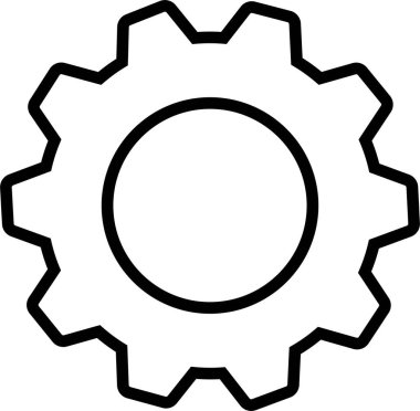 Vites simgeleri. Parametre ya da sembol ayarı. Şeffaf arkaplan çarkı üzerinde uygulamalar veya web sitesi için izole edilmiş vektör, motor çember çizgisi sembolü