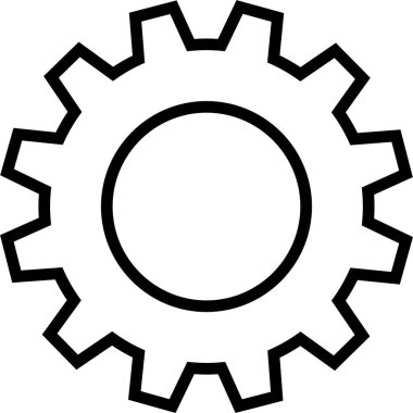 Vites simgeleri. Parametre ya da sembol ayarı. Şeffaf arkaplan çarkı üzerinde uygulamalar veya web sitesi için izole edilmiş vektör, motor çember çizgisi sembolü