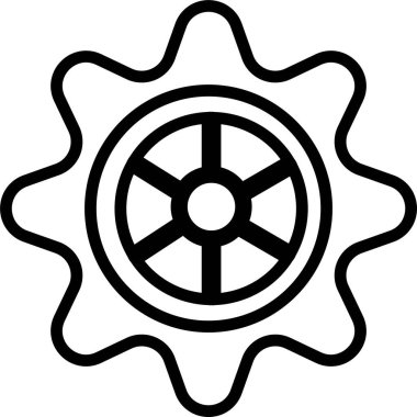 Vites simgeleri. Parametre ya da sembol ayarı. Şeffaf arkaplan çarkı üzerinde uygulamalar veya web sitesi için izole edilmiş vektör, motor çember çizgisi sembolü