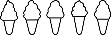 Dondurma yapım ikonu hazır. Donmuş süt tatlılar waffle külahı yoğurdu vanilyalı çikolatalı yoğurt, uygulamalar ya da web sitesi için şeffaf arka plan vektörü üzerinde izole edilmiş.