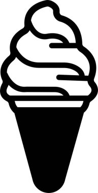 Dondurma yapım ikonu düz çizgide. Donmuş süt tatlılar waffle külahı yoğurdu vanilyalı çikolatalı yoğurt, uygulamalar ya da web sitesi için şeffaf arka plan vektörü üzerinde izole edilmiş.