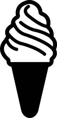 Dondurma yapım ikonu düz çizgide. Donmuş süt tatlılar waffle külahı yoğurdu vanilyalı çikolatalı yoğurt, uygulamalar ya da web sitesi için şeffaf arka plan vektörü üzerinde izole edilmiş.