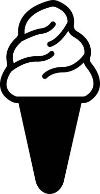 Dondurma yapım ikonu düz çizgide. Donmuş süt tatlılar waffle külahı yoğurdu vanilyalı çikolatalı yoğurt, uygulamalar ya da web sitesi için şeffaf arka plan vektörü üzerinde izole edilmiş.