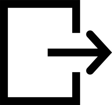 Çıkış simgesi düz çizgi. Açın ve kapatın, uygulamalar veya web ok ve kapı simgesi için uygulama hesabı vektör sembolünü imzalayın ve imzalayın