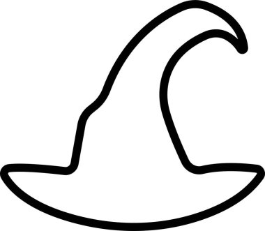 Sihirli Büyücü Cadı Şapkaları, şeffaf bir arkaplanda izole edilmiş siyah bir cadı şapkası simgesini gösteriyor. Uygulamalar ve web siteleri için Cadılar Bayramı Vektör Tasarımı