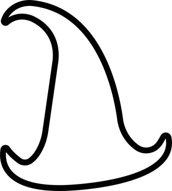 Sihirli Büyücü Cadı Şapkaları, şeffaf bir arkaplanda izole edilmiş siyah bir cadı şapkası simgesini gösteriyor. Uygulamalar ve web siteleri için Cadılar Bayramı Vektör Tasarımı