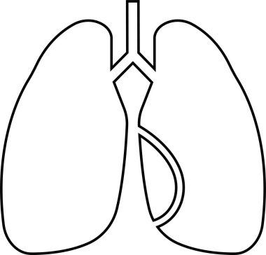 Uygulamalar için İnsan Organı El Çizgisi Simgesi Organ Vektörü, akciğerin ağ sembolü, insan anatomisi için nöron piktogramı