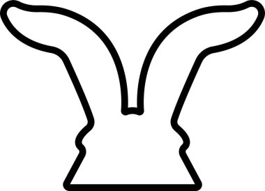 Tavşan kulağı simgesi, tavşan kulağı silueti, uygulamalar için Paskalya Tavşanı vektörü ya da ağ. Paskalya için şirin saç bandı, tavşan maskesi şeffaf arka planda izole edilmiş kafa için şenlikli dekorasyon.