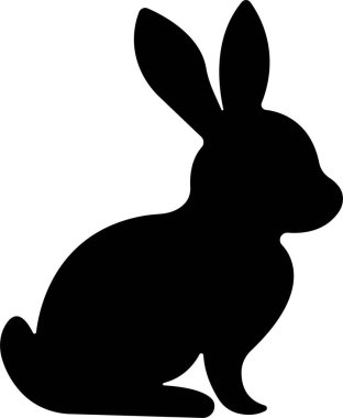 Tavşan tavşanı silueti siyah simge düz. Farklı şekil sembolü, saydam arkaplanda izole edilmiş tavşan tavşanı. Uygulamalar veya web sitesi için pictogram vektörü tasarla