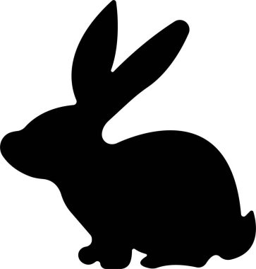 Tavşan tavşanı silueti siyah simge düz. Farklı şekil sembolü, saydam arkaplanda izole edilmiş tavşan tavşanı. Uygulamalar veya web sitesi için pictogram vektörü tasarla