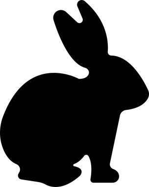 Tavşan tavşanı silueti siyah simge düz. Farklı şekil sembolü, saydam arkaplanda izole edilmiş tavşan tavşanı. Uygulamalar veya web sitesi için pictogram vektörü tasarla