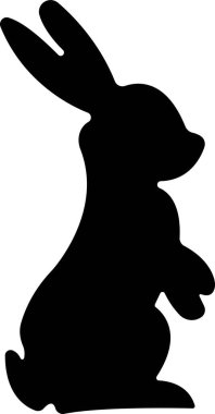 Tavşan tavşanı silueti siyah simge düz. Farklı şekil sembolü, saydam arkaplanda izole edilmiş tavşan tavşanı. Uygulamalar veya web sitesi için pictogram vektörü tasarla