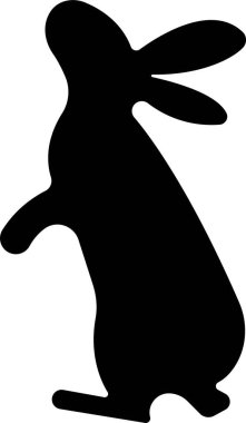 Tavşan tavşanı silueti siyah simge düz. Farklı şekil sembolü, saydam arkaplanda izole edilmiş tavşan tavşanı. Uygulamalar veya web sitesi için pictogram vektörü tasarla