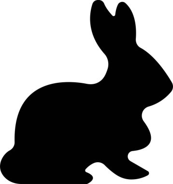 Tavşan tavşanı silueti siyah simge düz. Farklı şekil sembolü, saydam arkaplanda izole edilmiş tavşan tavşanı. Uygulamalar veya web sitesi için pictogram vektörü tasarla