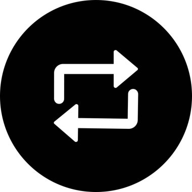 Uygulamalar veya web sitesi için simge vektörünü tazele. Geri dönüşüm, tekrarla ve simgeleri yeniden yükle düz ok dönüş çemberi dönüştürme düğmesi eşzamanlama güncelleme işareti şeffaf arkaplanda izole