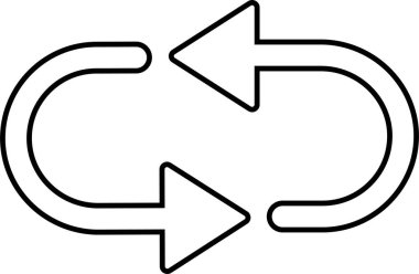 Uygulamalar veya web sitesi için simge vektörünü tazele. Geri dönüşüm, tekrar ve tekrar simge çizgi ok dönüş çemberi dönüştürme düğmesi eşzamanlama güncelleme işareti şeffaf arkaplanda izole