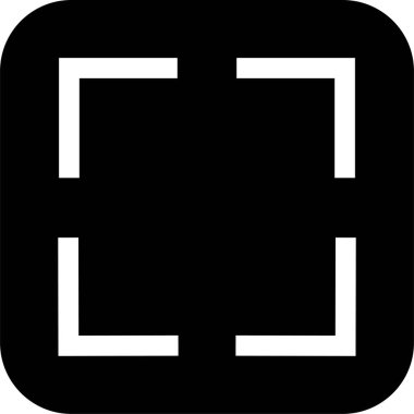 Simge logo tasarımı Full Screen Arrow ve Exit Screen Simgeleri Siyah Siluet düz. Dışarı bakan okları olan minimalist, dijital arayüzlerde yakınlaşmayı veya işlevleri genişletmeyi temsil eden