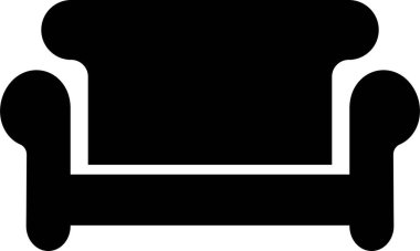 Koltuk, kanepe siyah simgesi uygulamalar için şeffaf arkaplan vektörü ya da ev içi mobilyaların sembolü olan düz koltuk simgesi.